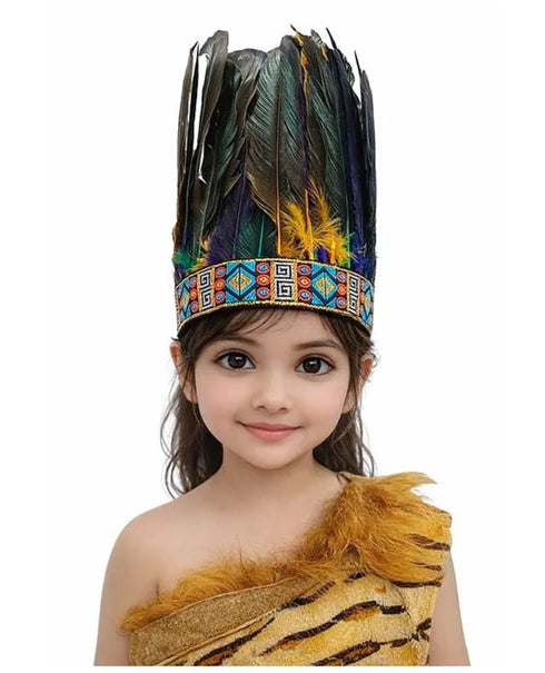 Carnival Multicolor Feather Headdress Crown Fancy Dress Costume