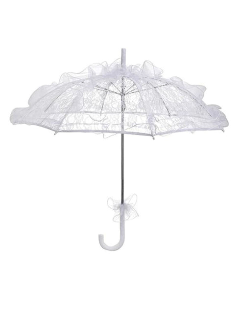 White Lace Net Parasol Umbrella Kids & Adults Costume Accessories for Photoshoots and Decorations