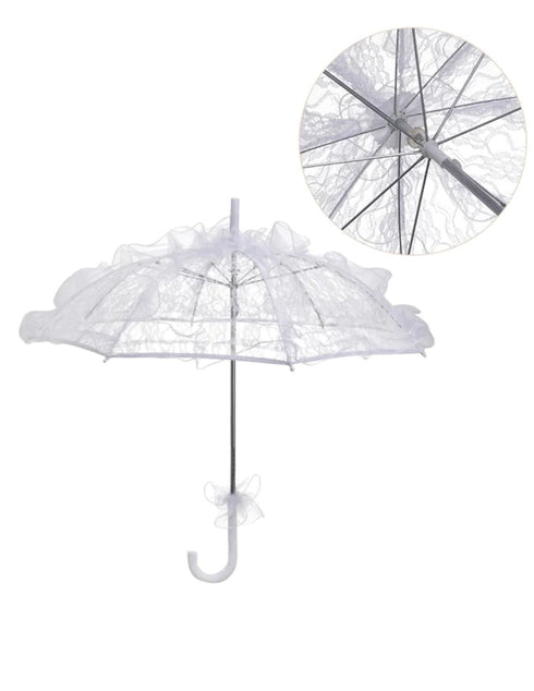 White Lace Net Parasol Umbrella Kids & Adults Costume Accessories for Photoshoots and Decorations