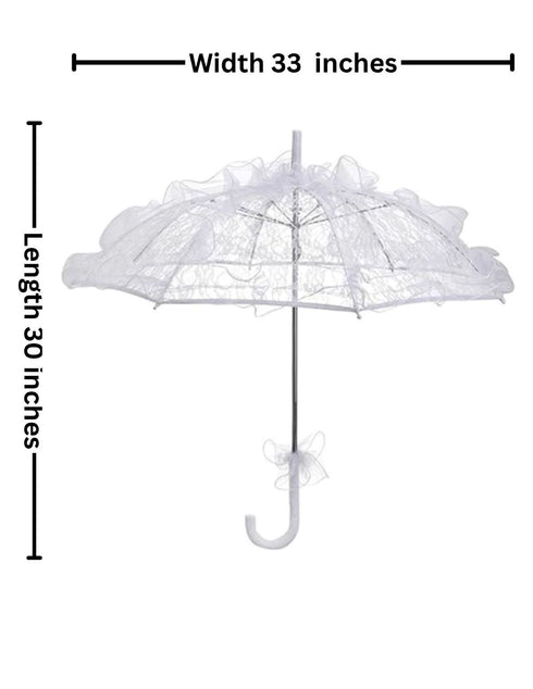 White Lace Net Parasol Umbrella Kids & Adults Costume Accessories for Photoshoots and Decorations