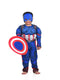 BookMyCostume American Superhero Kids Fancy Dress Costume with Shield - Muscle Look - Imported