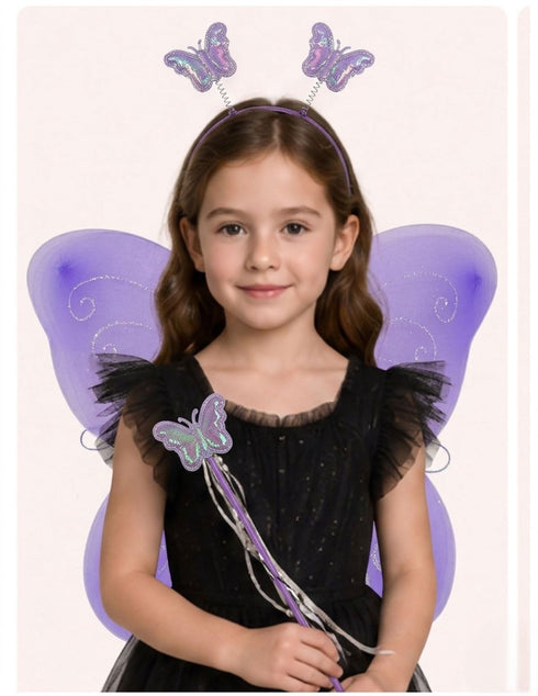 Princess Fairy Wings with Wand & Headband Girls Fancy Dress Costume Accessory