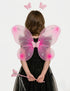 Princess Fairy Wings with Wand & Headband Girls Fancy Dress Costume Accessory