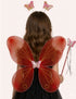 Princess Fairy Wings with Wand & Headband Girls Fancy Dress Costume Accessory