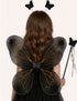 Princess Fairy Wings with Wand & Headband Girls Fancy Dress Costume Accessory