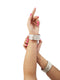 Indian Silver Pin Cuff Kada Bangle with Lock (Pair of 2) Fancy Dress Costume Accessory for Girls