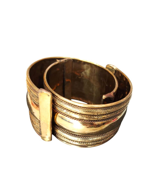 Antique Indian Tribal Golden Cuff Kada Bracelet Bangles (Pair of 2) Fancy Dress Costume Accessory for Girls