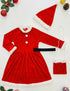 Christmas Dress for Girls Santa Theme Frock Fancy Dress Costume | Santa Girl Costume - Premium