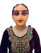 Indian Aunty 70s Woman Retro Theme Female Mask Navrang Dance Fibre Face Mask for Adults Girls Girls Fancy Dress Costume Accessory