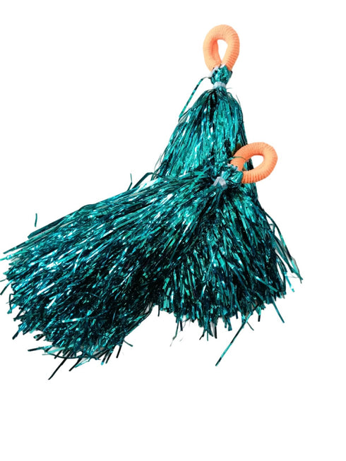 BookMyCostume Turquoise Pom Poms Cheerleader Dance Kids & Adults Costume Accessory