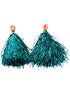 BookMyCostume Turquoise Pom Poms Cheerleader Dance Kids & Adults Costume Accessory