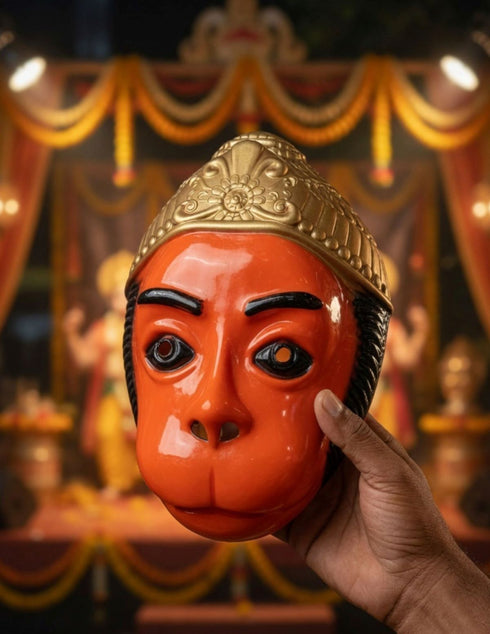 Lord Hanuman Bajrang Bali Hindu Monkey God Plastic Mask Kids & Adults Fancy Dress Accessories