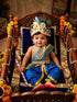Krishna Costume with Heavy Jewellery and Pagdi and Brocade - Janmashtami Complete Premium Dress for Baby Kanha Boys & Girls - Light Blue