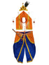 Krishna Costume with Heavy Jewellery and Mukut Set - Janmashtami Premium Dress for Baby Kanha Boys & Girls - Blue & Orange