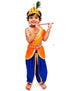 Krishna Costume with Heavy Jewellery and Mukut Set - Janmashtami Premium Dress for Baby Kanha Boys & Girls - Blue & Orange