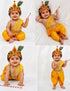 Krishna Yellow Polka Dot Costume Dhoti Patka with Heavy Pearl Jewellery and Mukut Set - Janmashtami Dress Costume for Baby Kanha - Boys & Girls