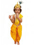 Krishna Yellow Polka Dot Costume Dhoti Patka with Heavy Pearl Jewellery and Mukut Set - Janmashtami Dress Costume for Baby Kanha - Boys & Girls