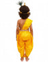 Krishna Yellow Polka Dot Costume Dhoti Patka with Heavy Pearl Jewellery and Mukut Set - Janmashtami Dress Costume for Baby Kanha - Boys & Girls