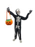 Scary Ghost Bhoot Skeleton Printed Body Suit With Mask And Gloves with Pumpkin Basket Halloween Costume for Theme Party For Boys | Kids