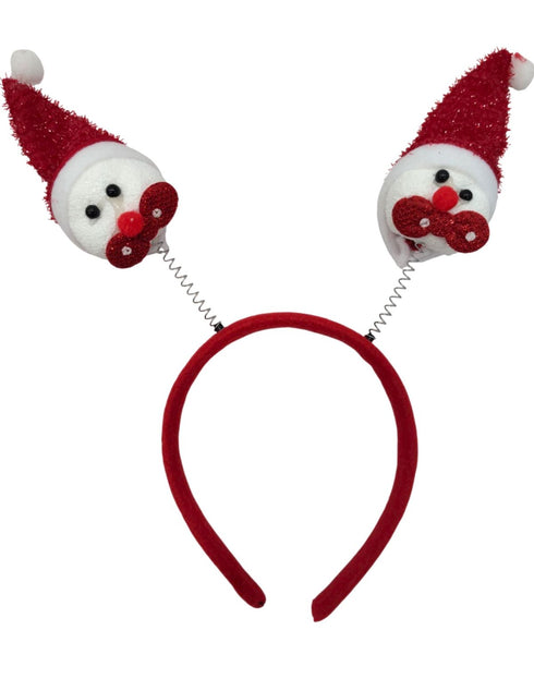 BookMyCostume Christmas Accessory Combo for Girls- Christmas Snowman Santa Eye Glasses and Christmas Bouncing Snowman Headband for Girls