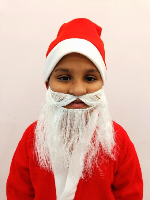 Christmas Accessory Set Santa Cap and Beard for Adults Fancy Dress Accessory