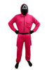 Survival Drama Korean TV Series Game Costume with Attached Hood, Plastic Mask & Belt - Halloween Cosplay Outfit for Adults | For Mens