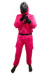 Survival Drama Korean TV Series Game Costume with Attached Hood, Plastic Mask & Belt - Halloween Cosplay Outfit for Adults | For Mens