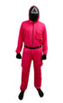 Survival Drama Korean TV Series Game Costume with Attached Hood, Plastic Mask & Belt - Halloween Cosplay Outfit for Adults | For Mens