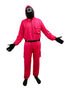 Survival Drama Korean TV Series Game Costume with Attached Hood, Plastic Mask & Belt - Halloween Cosplay Outfit for Adults | For Mens