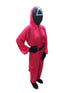 Survival Drama Korean TV Series Game Costume with Attached Hood, Assorted Plastic Mask & Belt - Halloween Cosplay Outfit for Adults | For Girls and Women