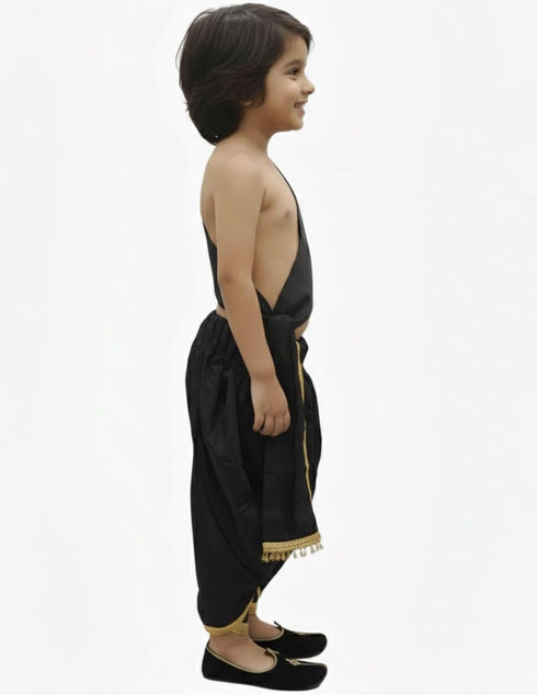 Black Dhoti with Patka Indian Folk Cultural Role Play Dress | Indian Traditional Costume for Boys