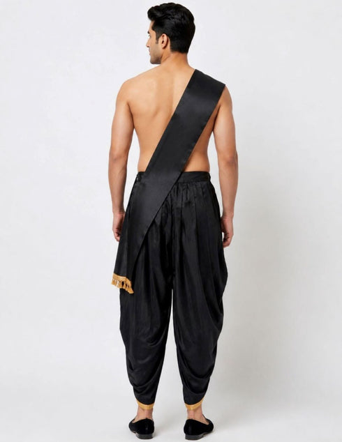 Black Dhoti with Patka Indian Folk Cultural Role Play Dress | Indian Traditional Costume for Boys