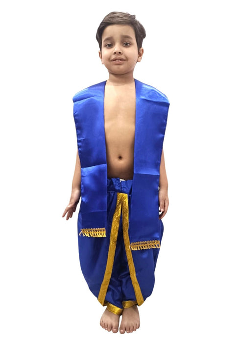 BookMyCostume Blue Dhoti with Patka Indian Folk Cultural Role Play Dress | Indian Traditional Costume for Boys
