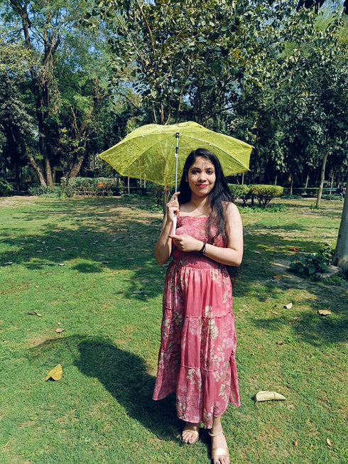 BookMyCostume Net Parasol Umbrella with Embroidery – Kids & Adults Costume Accessories for Photoshoots, Decorations & Special Occasions