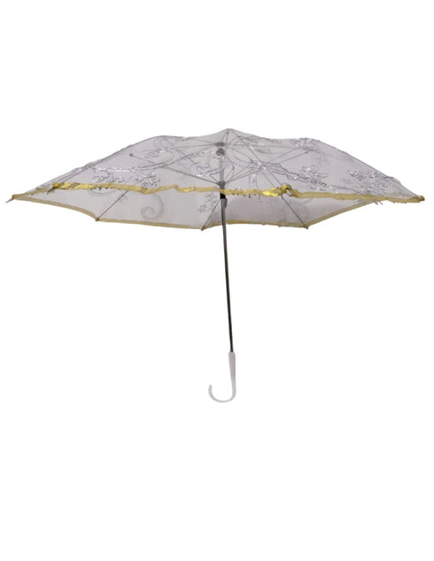 BookMyCostume Net Parasol Umbrella with Embroidery – Kids & Adults Costume Accessories for Photoshoots, Decorations & Special Occasions
