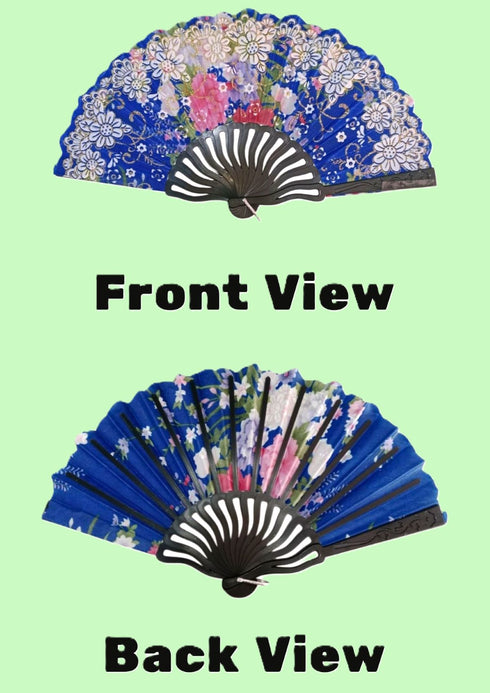 BookMyCostume Assorted Plastic Japanese Dance Fan – Elegant Fancy Dress Costume Accessories for Kids & Adults| Perfect for Group Annual Day Dances