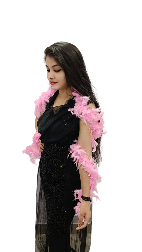 BookMyCostume Fluffy Feather Boa Stole | Soft Feathers Scarf Evening Dress Accessory for Girls | Perfect for Dance Accessory, Costume Parties & Stylish Feather Dress Look
