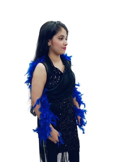 BookMyCostume Fluffy Feather Boa Stole | Soft Feathers Scarf Evening Dress Accessory for Girls | Perfect for Dance Accessory, Costume Parties & Stylish Feather Dress Look
