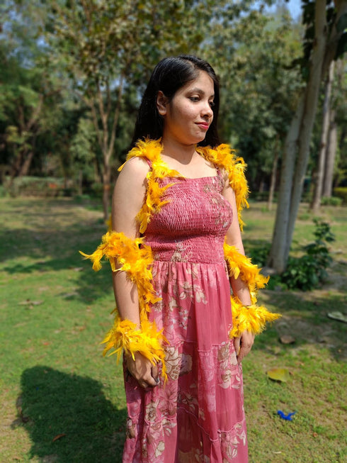 BookMyCostume Fluffy Feather Boa Stole | Soft Feathers Scarf Evening Dress Accessory for Girls | Perfect for Dance Accessory, Costume Parties & Stylish Feather Dress Look