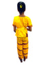 Yellow & Red Bharatanatyam Saree Indian Classical Dance Costume for Girls | Kids & Adult Fancy Dress Costume