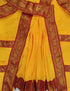 BookMyCostume Yellow & Red Bharatanatyam Saree Indian Classical Dance Costume for Girls | Kids & Adult Fancy Dress Costume