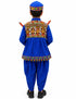 Blue Gujarati Kedia with Dhoti & Turban Cap With A Pair of Dandiya Sticks – Traditional Outfit with State Artwork & Gota Work for Navratri & Festivals | Gujarat Fancy Dress Costume For Kids & Adults