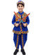 Blue Gujarati Kedia with Dhoti & Turban Cap With A Pair of Dandiya Sticks – Traditional Outfit with State Artwork & Gota Work for Navratri & Festivals | Gujarat Fancy Dress Costume For Kids & Adults