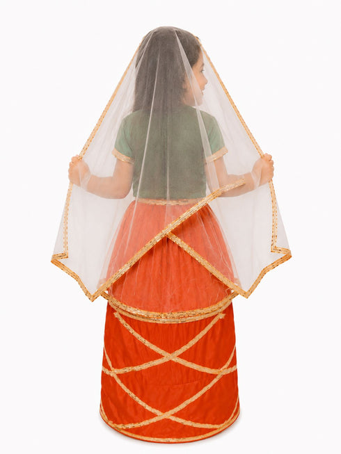 Manipuri Traditional Dress for Girls | Manipuri Dress for Kids Girls | North East Indian Dance & Fancy Dress Costume | Cultural Outfit for Theme Parties, School Functions & Competitions