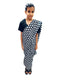 BookMyCostume Black Retro Polka Dot Saree Costume for Girls | Ready-to-Wear Saree with Blouse & Hairband | 70s Bollywood Fancy Dress for Theme Parties & School Functions
