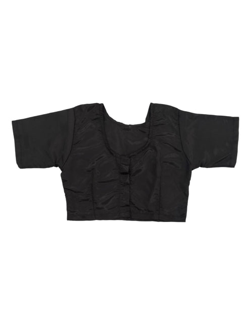 BookMyCostume Black Retro Polka Dot Saree Costume for Girls | Ready-to-Wear Saree with Blouse & Hairband | 70s Bollywood Fancy Dress for Theme Parties & School Functions