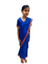 BookMyCostume Teacher Costume for Kids Girls | Dark Blue Ready-to-Wear Saree with Blouse |Mythology Dress for Kids Girls | Community Helper Dress| Role Play Outfit for Girls