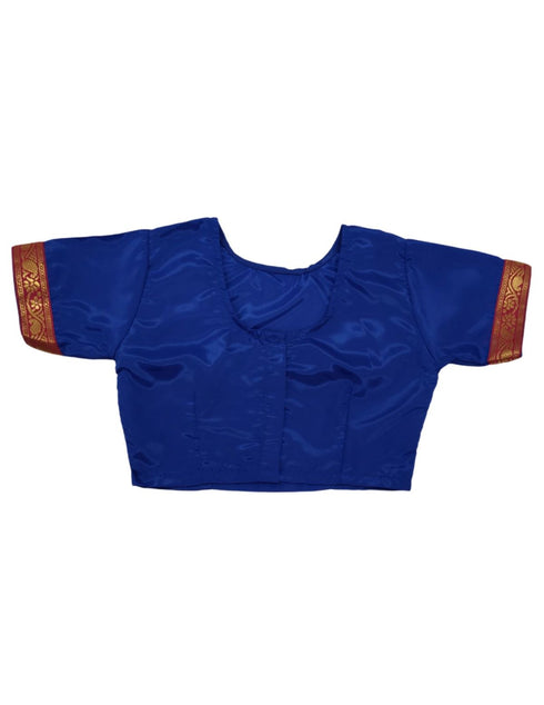 BookMyCostume Teacher Costume for Kids Girls | Dark Blue Ready-to-Wear Saree with Blouse |Mythology Dress for Kids Girls | Community Helper Dress| Role Play Outfit for Girls