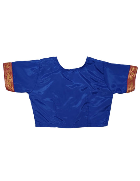 BookMyCostume Teacher Costume for Kids Girls | Dark Blue Ready-to-Wear Saree with Blouse |Mythology Dress for Kids Girls | Community Helper Dress| Role Play Outfit for Girls