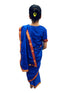 BookMyCostume Teacher Costume for Kids Girls | Dark Blue Ready-to-Wear Saree with Blouse |Mythology Dress for Kids Girls | Community Helper Dress| Role Play Outfit for Girls